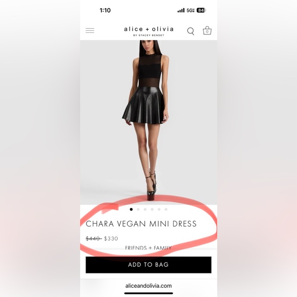 BRAND NEW W TAGS ✨Alice + Olivia Black CHARA VEGAN Leather MINI DRESS Mini Dress - Picture 9 of 13